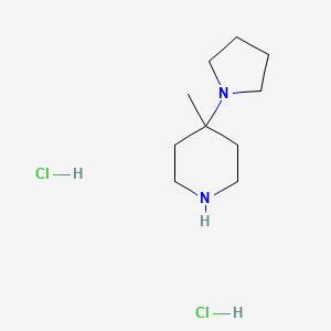 molecular formula C10H22Cl2N2 B2929341 4-Methyl-4-(pyrrolidin-1-yl)piperidine dihydrochloride CAS No. 2177264-00-3