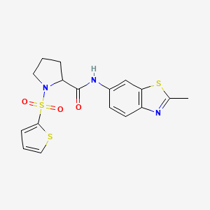 molecular formula C17H17N3O3S3 B2929360 N-(2-methylbenzo[d]thiazol-6-yl)-1-(thiophen-2-ylsulfonyl)pyrrolidine-2-carboxamide CAS No. 1008249-77-1