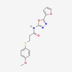 molecular formula C16H15N3O4S B2929362 N-(5-(furan-2-yl)-1,3,4-oxadiazol-2-yl)-3-((4-methoxyphenyl)thio)propanamide CAS No. 941902-77-8