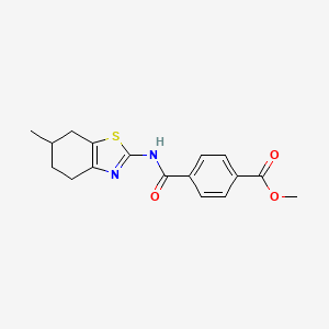 molecular formula C17H18N2O3S B2929367 Methyl 4-[(6-methyl-4,5,6,7-tetrahydro-1,3-benzothiazol-2-yl)carbamoyl]benzoate CAS No. 477548-50-8