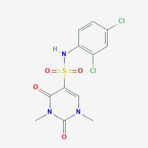 molecular formula C12H11Cl2N3O4S B2929373 N-(2,4-dichlorophenyl)-1,3-dimethyl-2,4-dioxo-1,2,3,4-tetrahydropyrimidine-5-sulfonamide CAS No. 893359-88-1