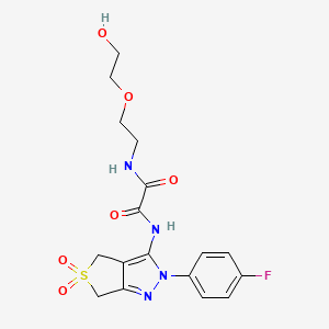 molecular formula C17H19FN4O6S B2929384 N'-[2-(4-fluorophenyl)-5,5-dioxo-2H,4H,6H-5lambda6-thieno[3,4-c]pyrazol-3-yl]-N-[2-(2-hydroxyethoxy)ethyl]ethanediamide CAS No. 899733-55-2