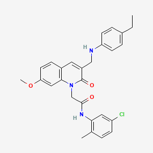 N-(5-chloro-2-methylphenyl)-2-(3-(((4-ethylphenyl)amino)methyl)-7-methoxy-2-oxoquinolin-1(2H)-yl)acetamide