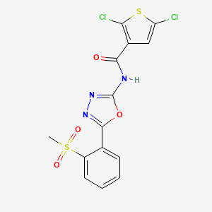 2,5-dichloro-N-(5-(2-(methylsulfonyl)phenyl)-1,3,4-oxadiazol-2-yl)thiophene-3-carboxamide