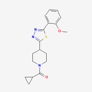 Cyclopropyl(4-(5-(2-methoxyphenyl)-1,3,4-thiadiazol-2-yl)piperidin-1-yl)methanone