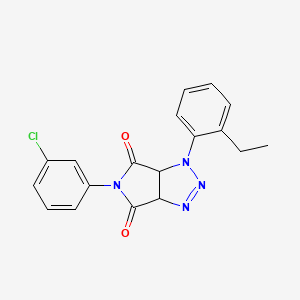 molecular formula C18H15ClN4O2 B2929415 5-(3-chlorophenyl)-1-(2-ethylphenyl)-1H,3aH,4H,5H,6H,6aH-pyrrolo[3,4-d][1,2,3]triazole-4,6-dione CAS No. 1172401-03-4