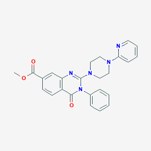 molecular formula C25H23N5O3 B2929432 Methyl 4-oxo-3-phenyl-2-[4-(pyridin-2-yl)piperazin-1-yl]-3,4-dihydroquinazoline-7-carboxylate CAS No. 1251691-45-8