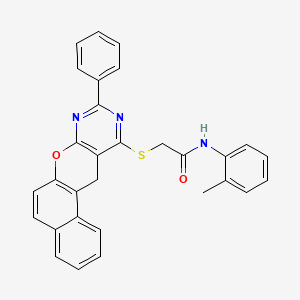 molecular formula C30H23N3O2S B2929433 N-(2-Methylphenyl)-2-[(2-phenyl-5H-12-oxa-1,3-diazatetraphen-4-YL)sulfanyl]acetamide CAS No. 866842-68-4