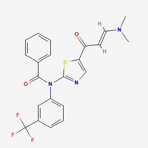 molecular formula C22H18F3N3O2S B2929463 N-{5-[(2E)-3-(dimethylamino)prop-2-enoyl]-1,3-thiazol-2-yl}-N-[3-(trifluoromethyl)phenyl]benzamide CAS No. 2066355-48-2
