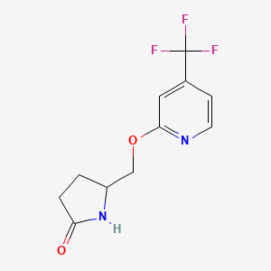 B2929488 5-({[4-(Trifluoromethyl)pyridin-2-yl]oxy}methyl)pyrrolidin-2-one CAS No. 2175979-15-2
