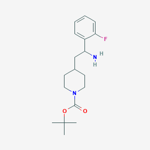 molecular formula C18H27FN2O2 B2929493 Tert-butyl 4-[2-amino-2-(2-fluorophenyl)ethyl]piperidine-1-carboxylate CAS No. 2026535-06-6