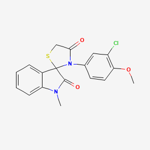 molecular formula C18H15ClN2O3S B2929512 3'-(3-Chloro-4-methoxyphenyl)-1-methyl-1,2-dihydrospiro[indole-3,2'-[1,3]thiazolidine]-2,4'-dione CAS No. 894564-15-9