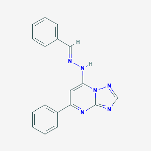 molecular formula C18H14N6 B292954 Benzaldehyde (5-phenyl[1,2,4]triazolo[1,5-a]pyrimidin-7-yl)hydrazone 