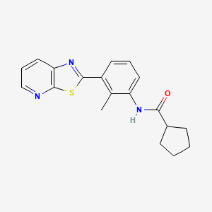 molecular formula C19H19N3OS B2929558 N-(2-Methyl-3-{[1,3]thiazolo[5,4-B]pyridin-2-YL}phenyl)cyclopentanecarboxamide CAS No. 863593-38-8