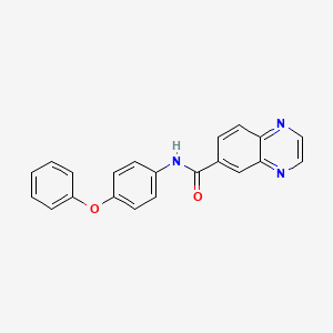 molecular formula C21H15N3O2 B2929573 N-(4-phenoxyphenyl)quinoxaline-6-carboxamide CAS No. 881437-89-4