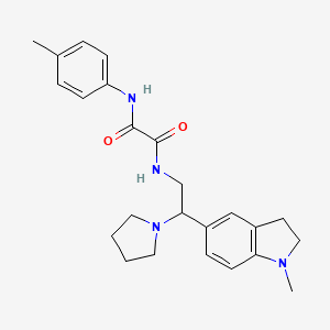 molecular formula C24H30N4O2 B2929579 N1-(2-(1-methylindolin-5-yl)-2-(pyrrolidin-1-yl)ethyl)-N2-(p-tolyl)oxalamide CAS No. 922014-00-4