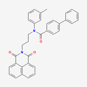 molecular formula C35H28N2O3 B2929599 N-(3-{2,4-dioxo-3-azatricyclo[7.3.1.0^{5,13}]trideca-1(12),5,7,9(13),10-pentaen-3-yl}propyl)-N-(3-methylphenyl)-[1,1'-biphenyl]-4-carboxamide CAS No. 313241-94-0