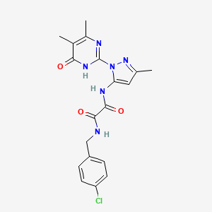 molecular formula C19H19ClN6O3 B2929618 N1-(4-chlorobenzyl)-N2-(1-(4,5-dimethyl-6-oxo-1,6-dihydropyrimidin-2-yl)-3-methyl-1H-pyrazol-5-yl)oxalamide CAS No. 1014005-90-3
