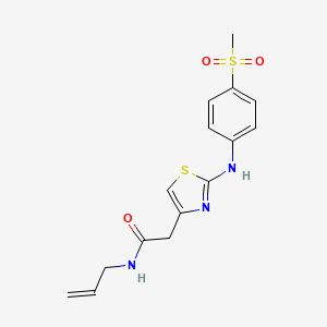 molecular formula C15H17N3O3S2 B2929633 N-allyl-2-(2-((4-(methylsulfonyl)phenyl)amino)thiazol-4-yl)acetamide CAS No. 1172515-34-2