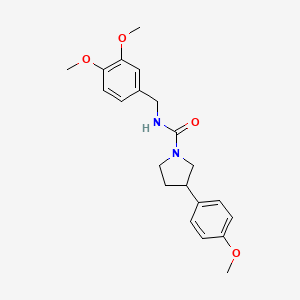 molecular formula C21H26N2O4 B2929637 N-[(3,4-dimethoxyphenyl)methyl]-3-(4-methoxyphenyl)pyrrolidine-1-carboxamide CAS No. 1209062-80-5