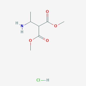 molecular formula C7H14ClNO4 B2929655 1,3-dimethyl2-(1-aminoethyl)propanedioatehydrochloride CAS No. 1822986-87-7