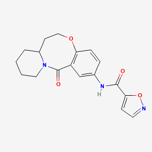 molecular formula C18H19N3O4 B2929662 N-{2-oxo-9-oxa-1-azatricyclo[10.4.0.0^{3,8}]hexadeca-3,5,7-trien-5-yl}-1,2-oxazole-5-carboxamide CAS No. 1251561-62-2