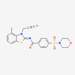 molecular formula C22H21N3O4S2 B2929698 N-[(2Z)-4-methyl-3-(prop-2-yn-1-yl)-2,3-dihydro-1,3-benzothiazol-2-ylidene]-4-(morpholine-4-sulfonyl)benzamide CAS No. 868377-33-7