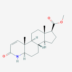 molecular formula C20H29NO3 B029297 (4aR,4bS,6aS,7S,9aS,9bS,11aR)-methyl 4a,6a-dimethyl-2-oxo-2,4a,4b,5,6,6a,7,8,9,9a,9b,10,11,11a-tetradecahydro-1H-indeno[5,4-f]quinoline-7-carboxylate CAS No. 103335-41-7