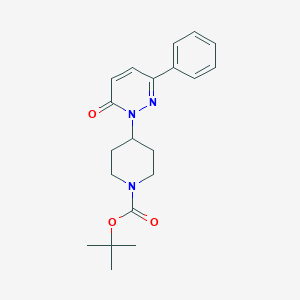 molecular formula C20H25N3O3 B2929706 Tert-butyl 4-(6-oxo-3-phenyl-1,6-dihydropyridazin-1-yl)piperidine-1-carboxylate CAS No. 2379998-02-2