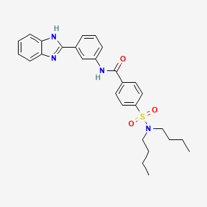 molecular formula C28H32N4O3S B2929755 N-(3-(1H-benzo[d]imidazol-2-yl)phenyl)-4-(N,N-dibutylsulfamoyl)benzamide CAS No. 683770-05-0