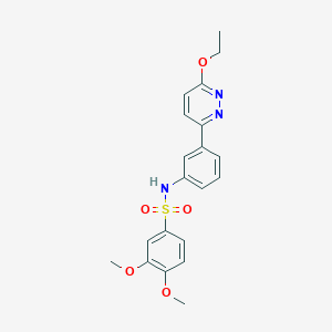 molecular formula C20H21N3O5S B2929758 N-[3-(6-ethoxypyridazin-3-yl)phenyl]-3,4-dimethoxybenzene-1-sulfonamide CAS No. 895805-78-4