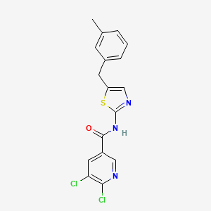 5,6-dichloro-N-{5-[(3-methylphenyl)methyl]-1,3-thiazol-2-yl}pyridine-3-carboxamide