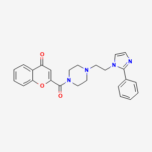 2-(4-(2-(2-phenyl-1H-imidazol-1-yl)ethyl)piperazine-1-carbonyl)-4H-chromen-4-one