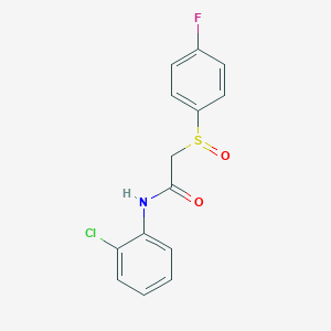molecular formula C14H11ClFNO2S B2929804 N-(2-chlorophenyl)-2-[(4-fluorophenyl)sulfinyl]acetamide CAS No. 339107-07-2