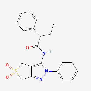 molecular formula C21H21N3O3S B2929818 N-{5,5-dioxo-2-phenyl-2H,4H,6H-5lambda6-thieno[3,4-c]pyrazol-3-yl}-2-phenylbutanamide CAS No. 681266-19-3