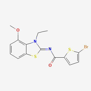 molecular formula C15H13BrN2O2S2 B2929840 (E)-5-bromo-N-(3-ethyl-4-methoxybenzo[d]thiazol-2(3H)-ylidene)thiophene-2-carboxamide CAS No. 864925-34-8