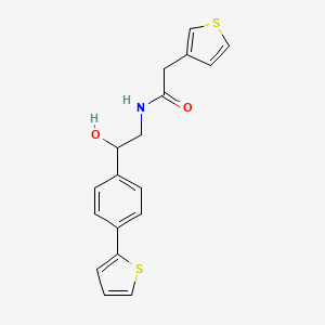 molecular formula C18H17NO2S2 B2929849 N-{2-hydroxy-2-[4-(thiophen-2-yl)phenyl]ethyl}-2-(thiophen-3-yl)acetamide CAS No. 2380193-47-3