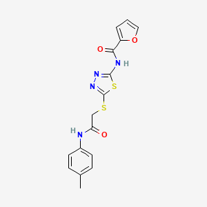 molecular formula C16H14N4O3S2 B2929852 N-[5-({[(4-methylphenyl)carbamoyl]methyl}sulfanyl)-1,3,4-thiadiazol-2-yl]furan-2-carboxamide CAS No. 392291-37-1