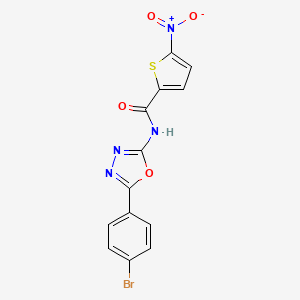 molecular formula C13H7BrN4O4S B2929868 N-[5-(4-bromophenyl)-1,3,4-oxadiazol-2-yl]-5-nitrothiophene-2-carboxamide CAS No. 891129-30-9