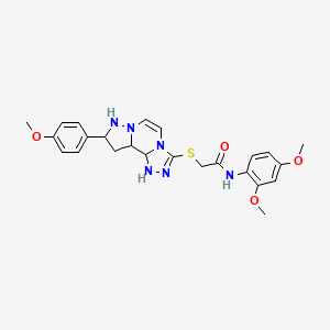 molecular formula C24H22N6O4S B2929889 N-(2,4-dimethoxyphenyl)-2-{[11-(4-methoxyphenyl)-3,4,6,9,10-pentaazatricyclo[7.3.0.0^{2,6}]dodeca-1(12),2,4,7,10-pentaen-5-yl]sulfanyl}acetamide CAS No. 1206989-87-8