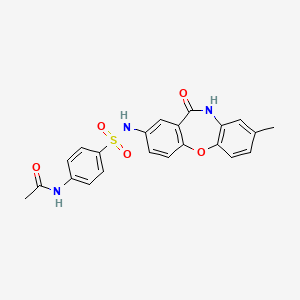 molecular formula C22H19N3O5S B2929893 N-(4-(N-(8-methyl-11-oxo-10,11-dihydrodibenzo[b,f][1,4]oxazepin-2-yl)sulfamoyl)phenyl)acetamide CAS No. 922063-36-3