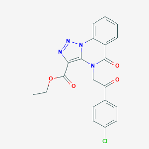 molecular formula C20H15ClN4O4 B292990 Ethyl 4-[2-(4-chlorophenyl)-2-oxoethyl]-5-oxotriazolo[1,5-a]quinazoline-3-carboxylate 