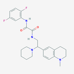 molecular formula C25H30F2N4O2 B2929941 N-(2,5-difluorophenyl)-N'-[2-(1-methyl-1,2,3,4-tetrahydroquinolin-6-yl)-2-(piperidin-1-yl)ethyl]ethanediamide CAS No. 922092-67-9