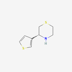 molecular formula C8H11NS2 B2929944 3-(Thiophen-3-yl)thiomorpholine CAS No. 933684-92-5