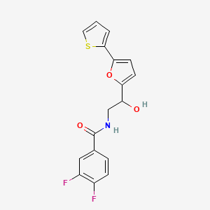 molecular formula C17H13F2NO3S B2929971 3,4-difluoro-N-{2-hydroxy-2-[5-(thiophen-2-yl)furan-2-yl]ethyl}benzamide CAS No. 2320856-79-7