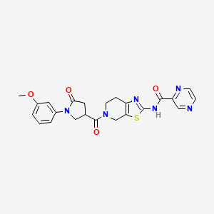 N-(5-(1-(3-methoxyphenyl)-5-oxopyrrolidine-3-carbonyl)-4,5,6,7-tetrahydrothiazolo[5,4-c]pyridin-2-yl)pyrazine-2-carboxamide