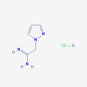 molecular formula C5H9ClN4 B2929996 2-(1H-pyrazol-1-yl)ethanimidamide hydrochloride CAS No. 1955541-67-9