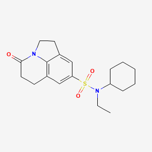 molecular formula C19H26N2O3S B2929997 N-cyclohexyl-N-ethyl-4-oxo-2,4,5,6-tetrahydro-1H-pyrrolo[3,2,1-ij]quinoline-8-sulfonamide CAS No. 898462-86-7