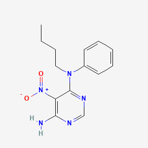 molecular formula C14H17N5O2 B2930003 N4-butyl-5-nitro-N4-phenylpyrimidine-4,6-diamine CAS No. 450345-62-7