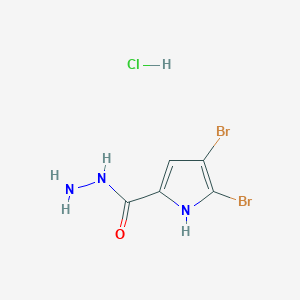 molecular formula C5H6Br2ClN3O B2930061 4,5-dibromo-1H-pyrrole-2-carbohydrazide hydrochloride CAS No. 2172450-81-4